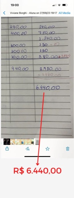 Print de resultado da aluna Viviane